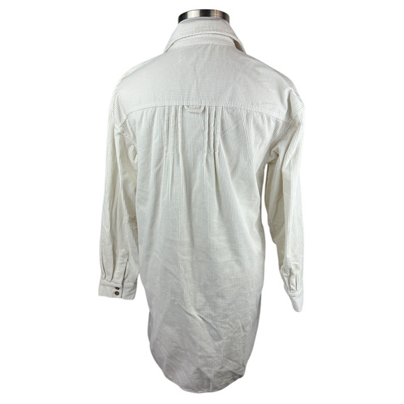 Madewell Corduroy Mini Shirtdress Pockets Lighthouse Ivory Women's Size Large - Picture 8 of 14